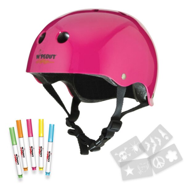 Wipeout Dry Erase Kids' Helmet - Neon Pink