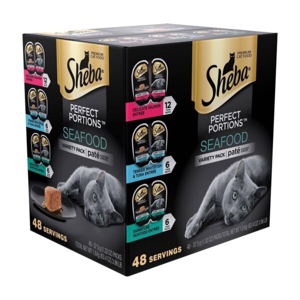 Sheba Perfect Portions Paté In Natural Juices Seafood Premium Wet Cat Food - 2.6oz/24ct Variety Pack