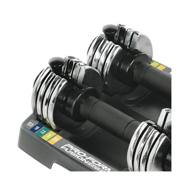 ProForm Adjustable Pair Dumbbells – Black/Silver (2.5lbs - 12.5lbs)