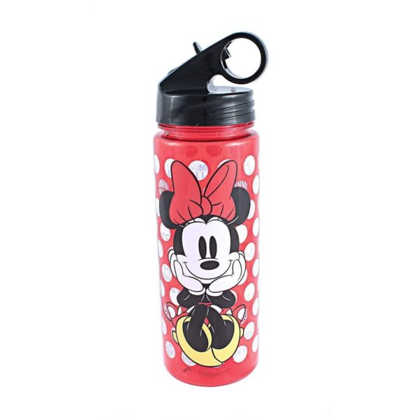 Silver Buffalo Disney Minnie Mouse 20oz Plastic Water Bottle w/ Screw Lid