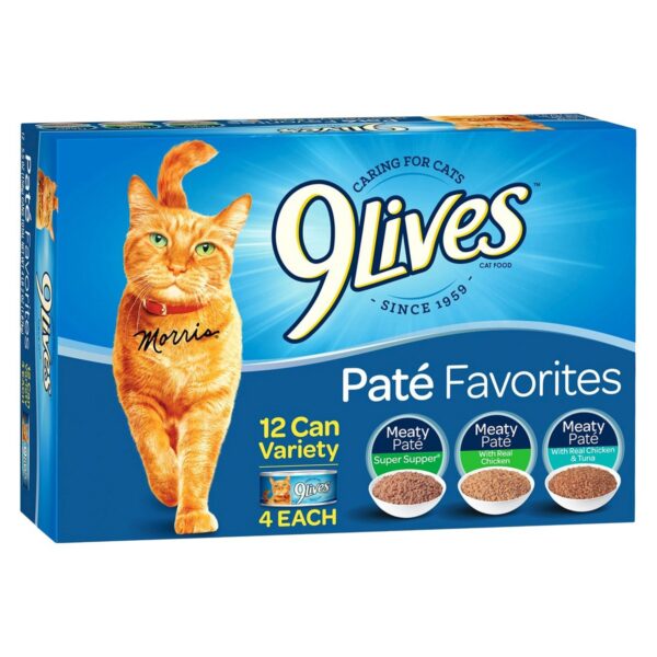 9Lives Paté Favorites Chicken & Tuna Wet Cat Food - 5.5oz/12ct Variety Pack