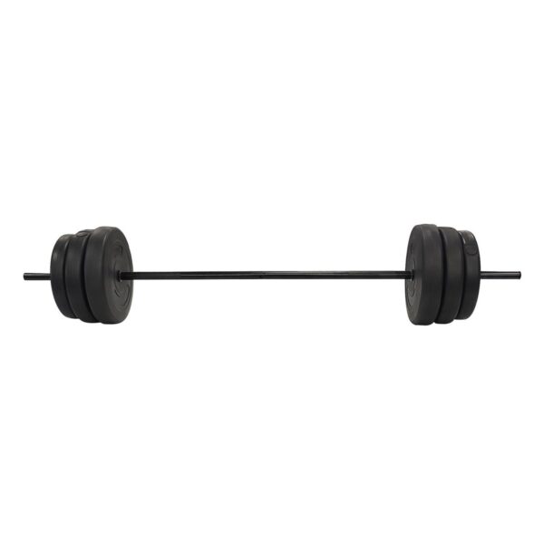 Everyday Essentials Steel Barbell and Vinyl Coated Weight Lifting Set with Spring Clip Collars, 100 Pounds, Workout Equipment for Home Gym and Office