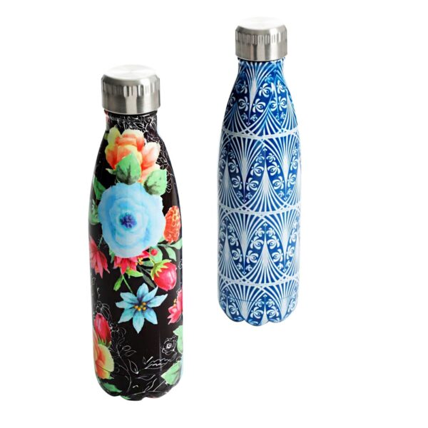 Gibson Home Floral Garden 2 Piece 16 Ounce Double Wall Thermal Bottle Set