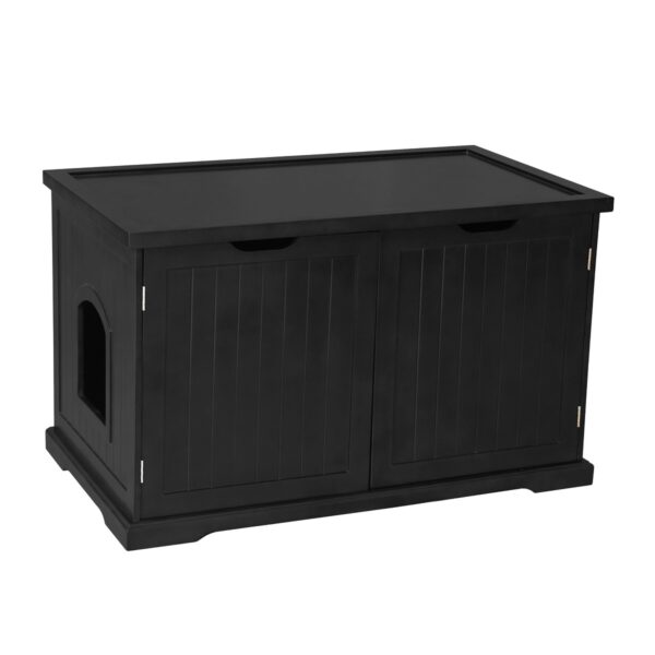 Merry Products Decorative Bench with Enclosed Cat Litter Washroom Box, Black