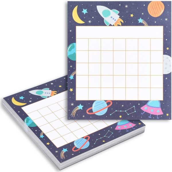 60-Pack Classroom Incentive Charts, Motivate Nice Behavior for Teachers Students, Space Themed, 6x5.25"