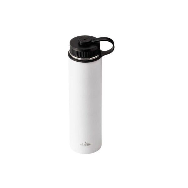 Monoprice Vacuum Sealed 25 fl. oz. Wide-Mouth Water Bottle - White, Keeps Drinks Cold or Hot, Sweatproof, Durable Construction