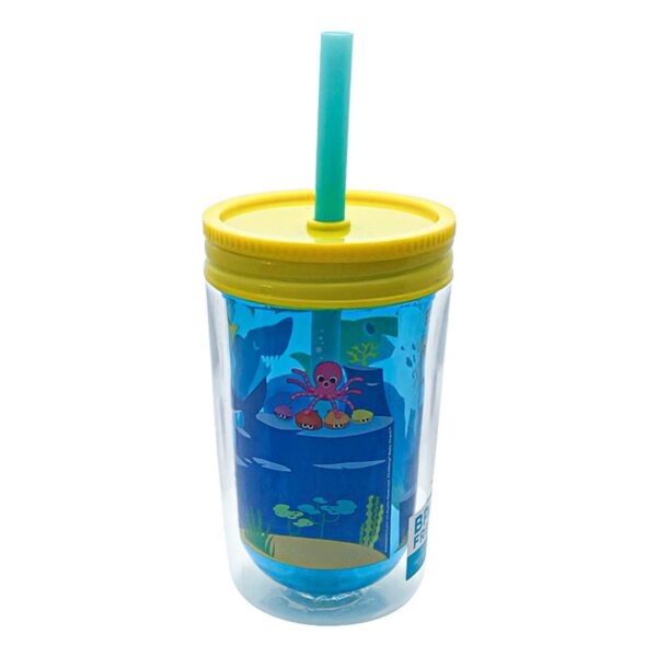 Pinkfong Baby Shark 12.5oz Plastic Tumbler with Lid and Straw