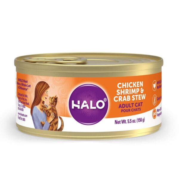 Halo Grain Free Stew Wet Cat Food Chicken, Shrimp & Crab - 12ct Pack