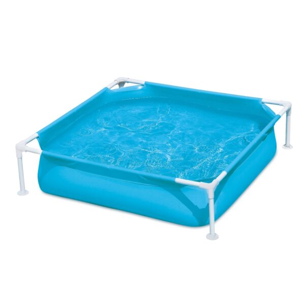 Summer Waves Small Plastic Frame 4ft x 4ft x 12in Kids Toddler Baby Kiddie Swimming Pool, Blue