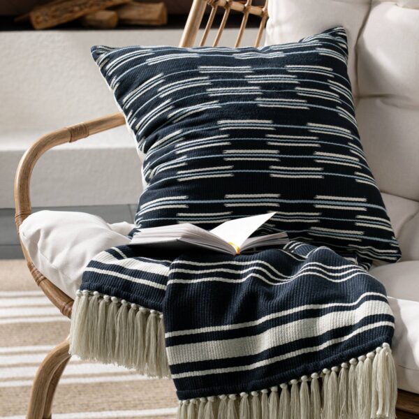 Woven Throw Blanket Navy - Threshold™ designed with Studio McGee