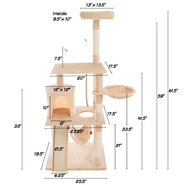 Pet Pal 4-Tier Cat Tower and Kitty Condo, Gray