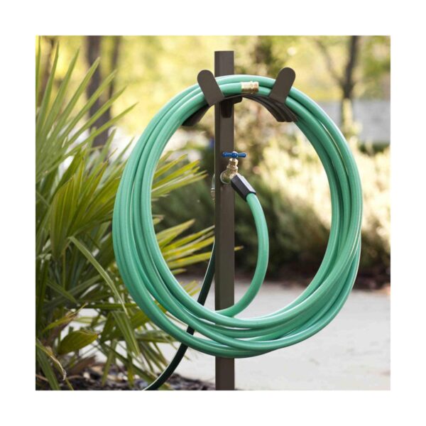 Liberty Garden LBG-693-T Steel Freestanding Industrial Garden Water Hose Stand with Brass Bib Holds up to 150' of 5/8" Hose, Bronze