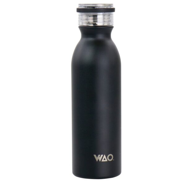 Gibson WAO 20 Ounce Stainless Steel Insulated Thermal Bottle with Lid in Matte Black