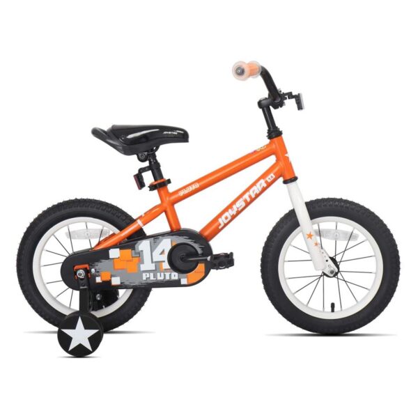 Joystar Pluto 14 Inch Kids Toddler Bike Bicycle with Training Wheels, Rubber Tires, and Coaster Brake, Ages 3 to 5, Orange
