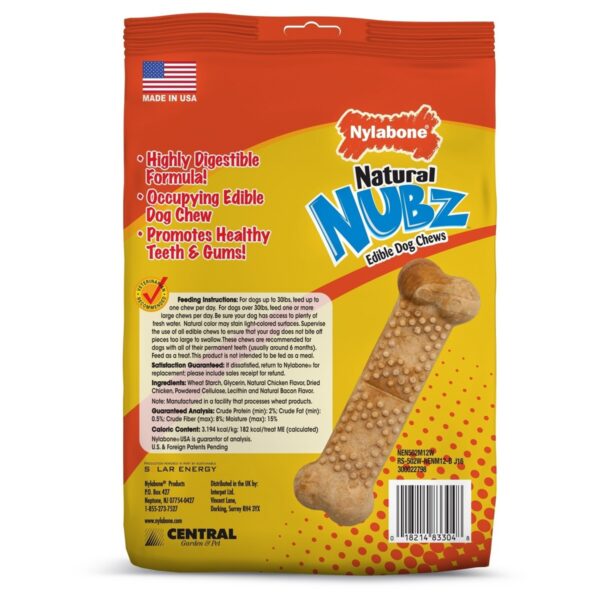 Nylabone Natural Medium Nubz Chicken Flavored Dental Treats Dog Treats - 12ct