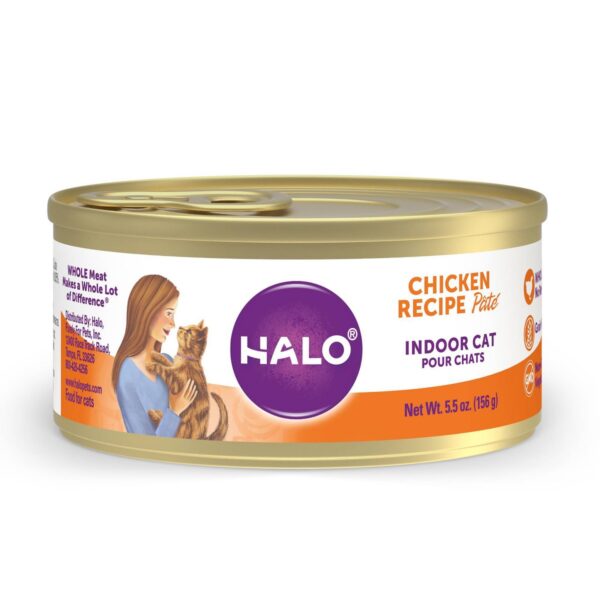 Halo Grain Free Indoor Paté Wet Cat Food Chicken Recipe - 12ct Pack