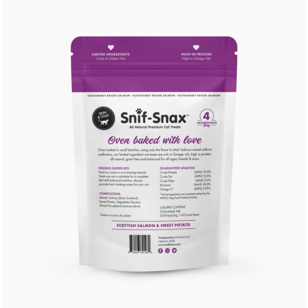 Snif-Snax Skin and Coat All Natural Salmon & Sweet Potato Cat Treats - 3oz