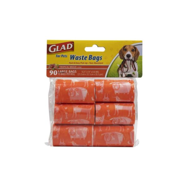 Glad Tropical Breeze Scent Dog Waste Bags Refill Rolls - 90ct