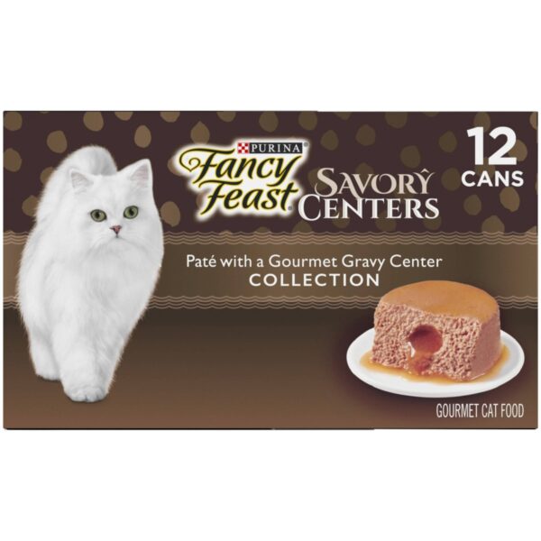 Purina Fancy Feast Savory Centers Paté Collection Gourmet Wet Cat Food - 3oz/12ct Variety Pack