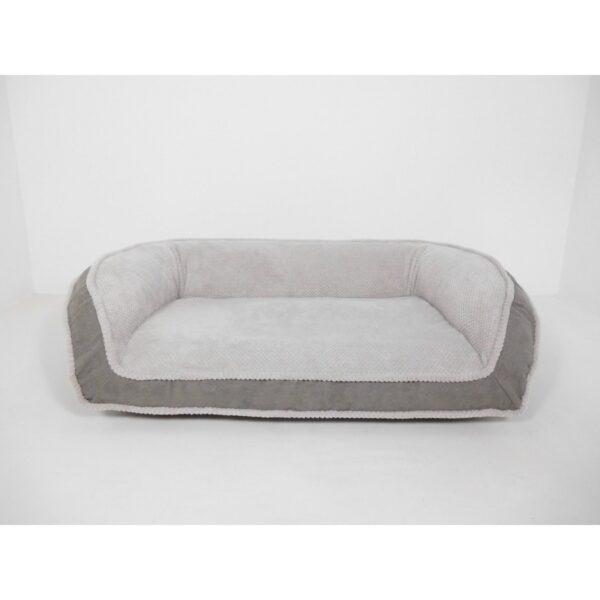 Arlee Home Fashions Orthopedic Rectangle Bolster Sofa and Couch  Style Dog Bed - Charcoal - 35x22