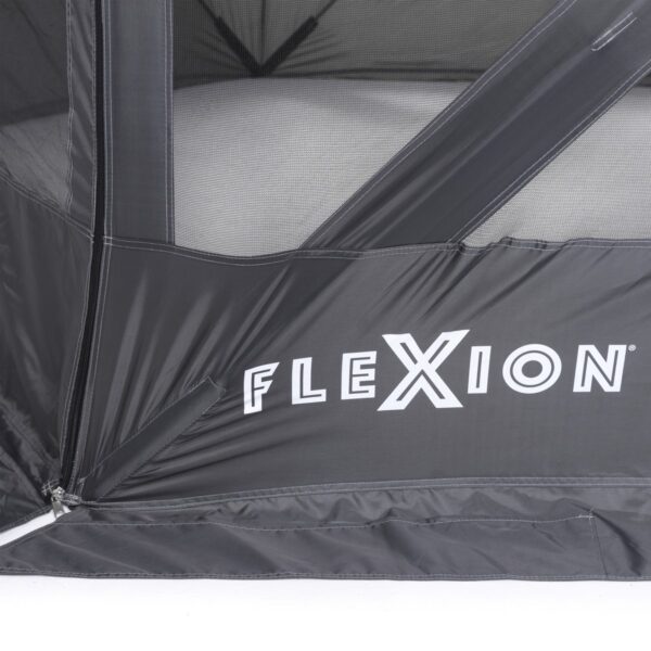 SlumberTrek Flexion Lightweight Outdoor 6 Sided Pop Up Gazebo Canopy Shelter with Mesh Screen Netting, Gray