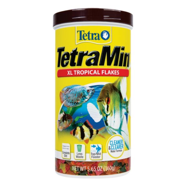 Tetra TetraMin XL Tropical Flakes 5.65 Ounces, Large Flakes, Nutritionally Balanced Fish Food