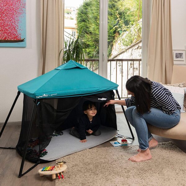 Babymoov Naos Anti-UV Protection Mesh Canopy Privacy Cover Attachment for Naos Portable Travel Cot, Shade Indoor and Outdoor Use, Blue (Canopy Only)