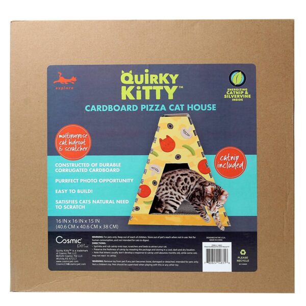 Quirky Kitty Pizza Cardboard Cat Scratch House