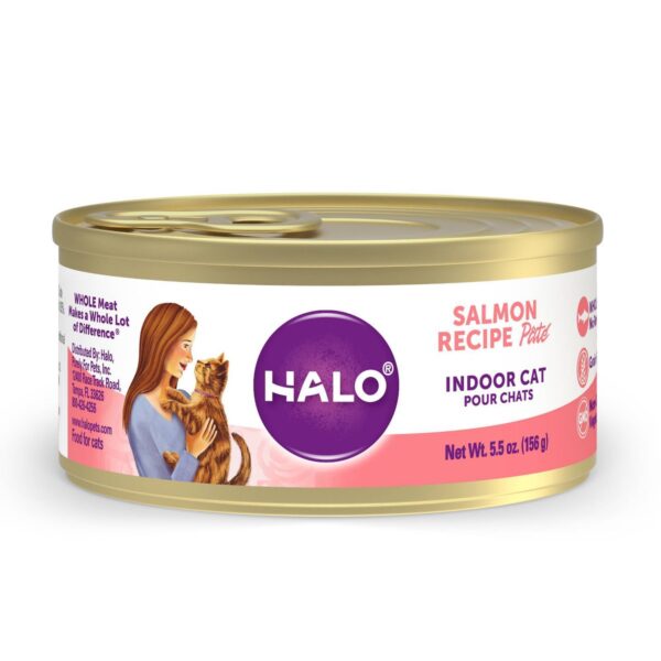 Halo Grain Free Indoor Paté Wet Cat Food Salmon Recipe - 12ct Pack