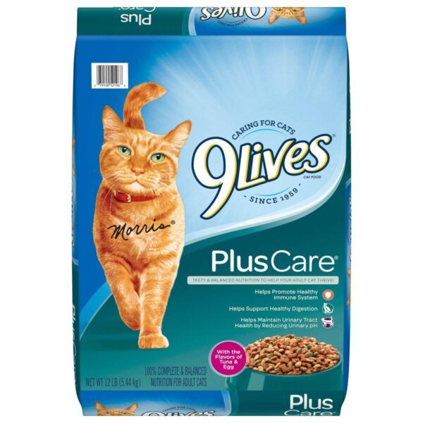 9 Lives Plus Care with Tuna & Egg Complete & Balanced Dry Cat Food - 12lbs