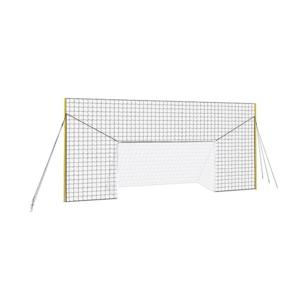 Open Goaaal JX-OGFJ3 Adjustable Soccer Practice Net Rebounder Backstop with Training Goal, Junior Size (2 pack)