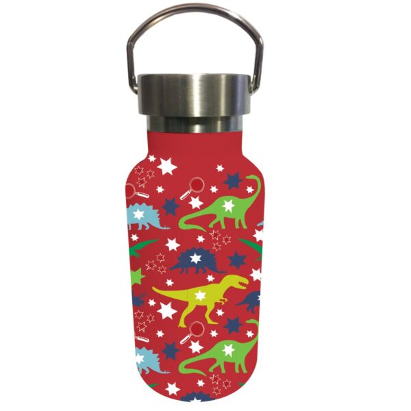 Evergreen Cypress Home Children Double Wall Stainless Steel Bottle, 11 OZ, Dinosaurs
