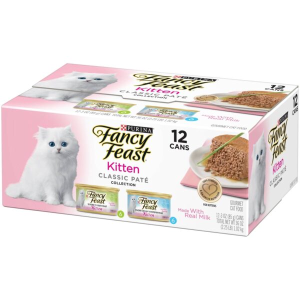Purina Fancy Feast Classic Paté Gourmet Wet Cat Food Collection Kitten - 3oz/12ct Variety Pack
