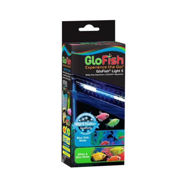 GloFish LED Light 5 Gallons, Blue And White LED Lights, For Aquariums Up To 5 Gallons