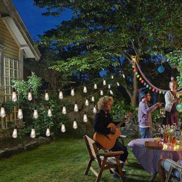 ALEKO 25 ft. 25-Light Warm White Incandescent Round Bulb Outdoor/Indoor Traditional Weatherproof Patio String Cafe Lights