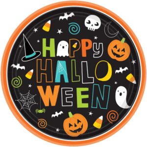Amscan 10 in. x 10 in. Paper Halloween Friends Round Plates