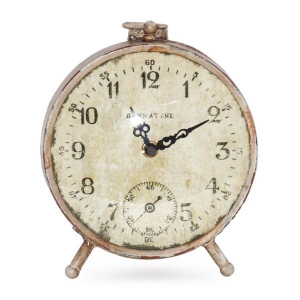 Zentique Vintage Antique Beige Distressed Table Clock