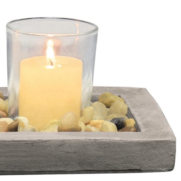 Stonebriar Collection 5 in. D Votive Candle Holder Set with Tray