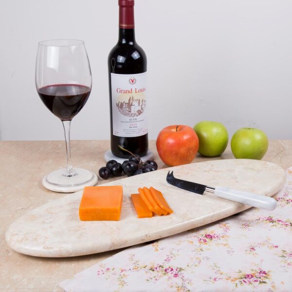 Creative Home Champagne Marble Oval Serving Board