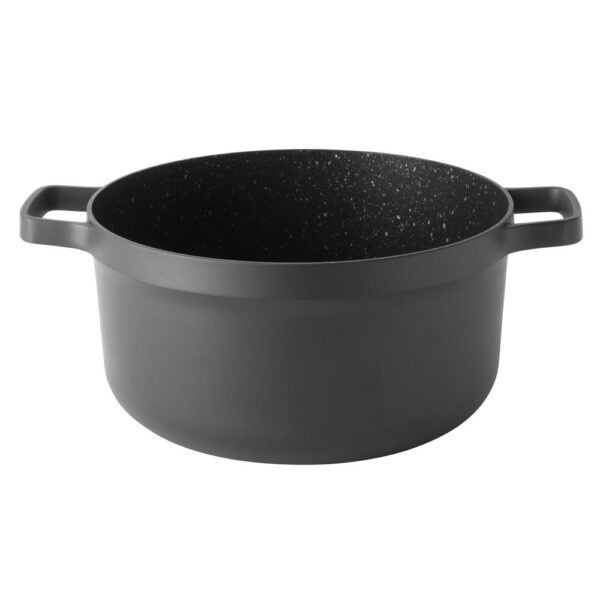 BergHOFF GEM 5.2 qt. Cast Aluminum Nonstick Stock Pot in Black with Glass Lid