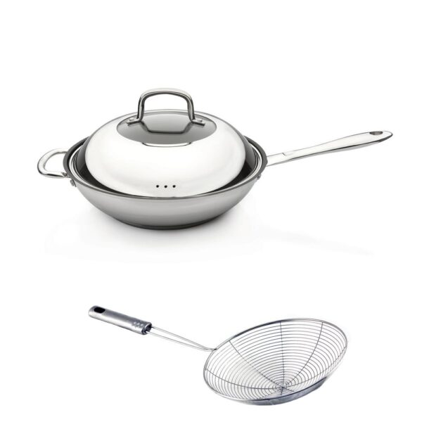 BergHOFF CollectNCook 11 in. Stainless Steel Wok Set