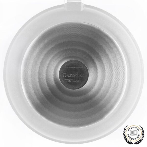 Berndes Vario Click Pearl 1.25 qt. Cast Aluminum Ceramic Nonstick Sauce Pot in White with Glass Lid