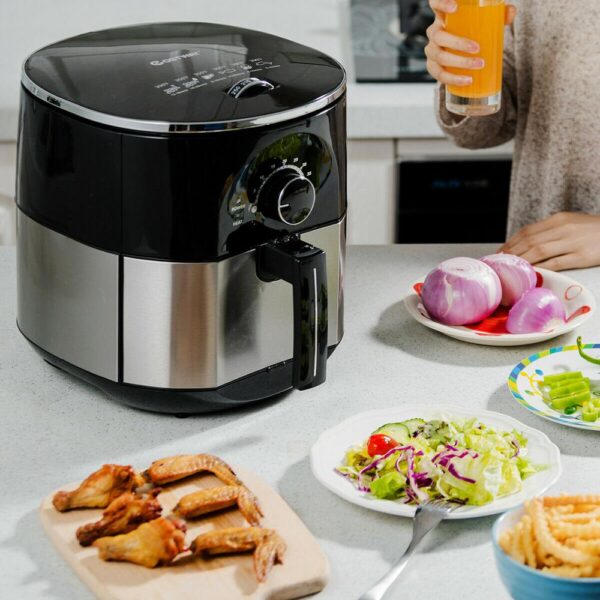 Costway 3.5 Qt. Electric Stainless Steel Air Fryer Oven Oilless Cooker 1300-Watts Auto Shut Off