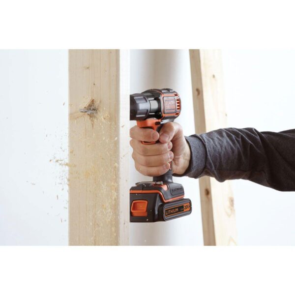 BLACK+DECKER 20-Volt MAX Lithium-Ion Cordless Drill/Driver with Autosense Technology with Battery 1.5Ah and Charger