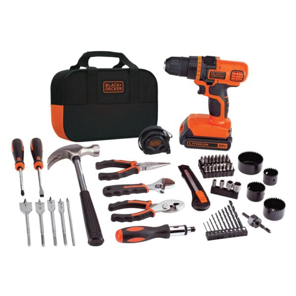 BLACK+DECKER 20-Volt MAX Lithium-Ion Cordless Drill and Project Kit with Battery 1.5Ah, Charger and Kit Bag