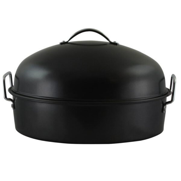 Gibson Home Kenmar 16 in. Carbon Steel Roaster Pan with High Dome Lide