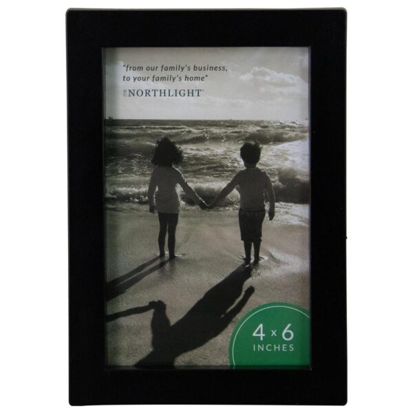 Northlight 7.25" Solid Rectangular 4" x 6" Photo Picture Frame with Easel Back - Matte Black