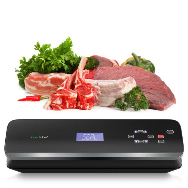 NutriChef White with Soft Touch Digital Button Controls Food Vacuum Sealer Electric Air Sealing Preserver System
