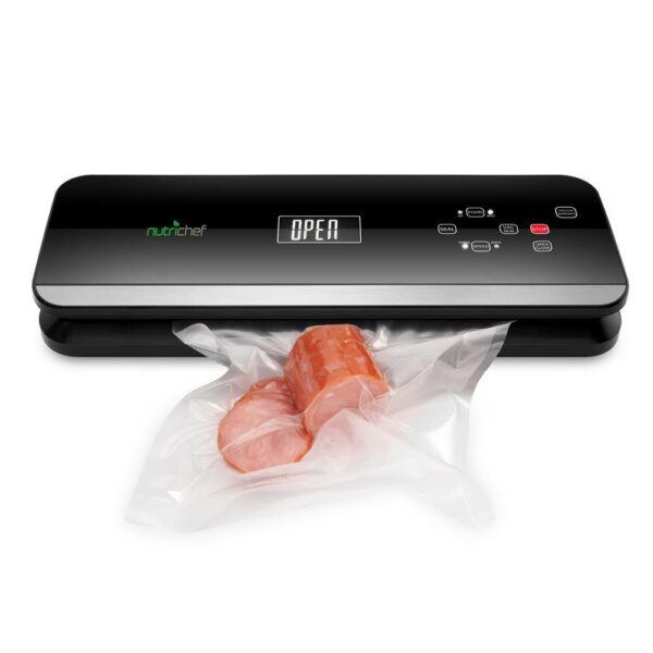 NutriChef White with Soft Touch Digital Button Controls Food Vacuum Sealer Electric Air Sealing Preserver System
