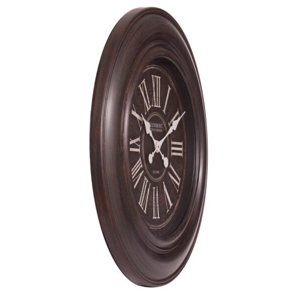 Pinnacle 30 in. Glenmont Oil Rubbed Bronze Wide Framed Roman Numeral Wall Clock